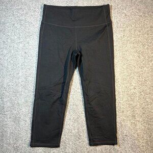 Athleta Black Mesh High Rise Chaturanga Mosiac Capri-Size M Athletic Legging